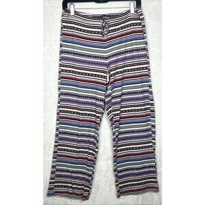 Talbots Women's PJ Lounge Pants Drawstring Striped Multicolor Size Small